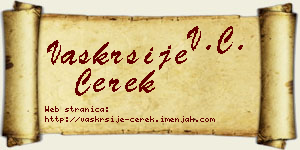Vaskrsije Čerek vizit kartica